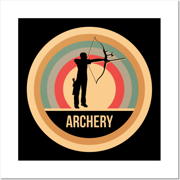 Retro Vintage Archery Gift For Archers Wall Art by OceanRadar